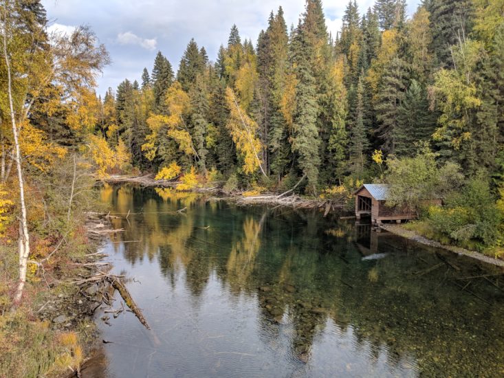 A boathouse on Little Horsefly Lake