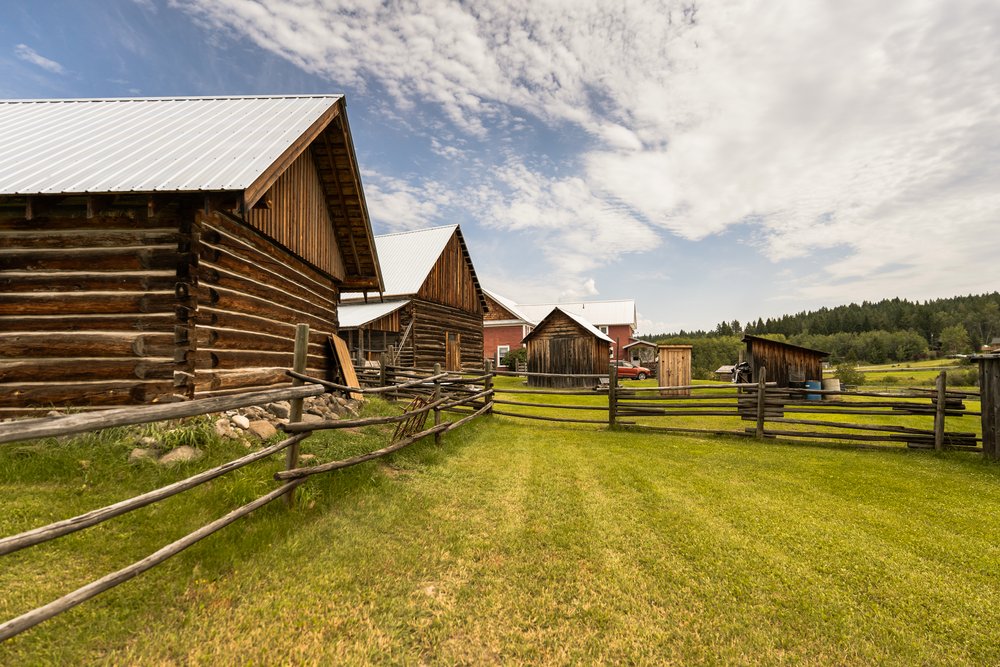 historic site with log cabins